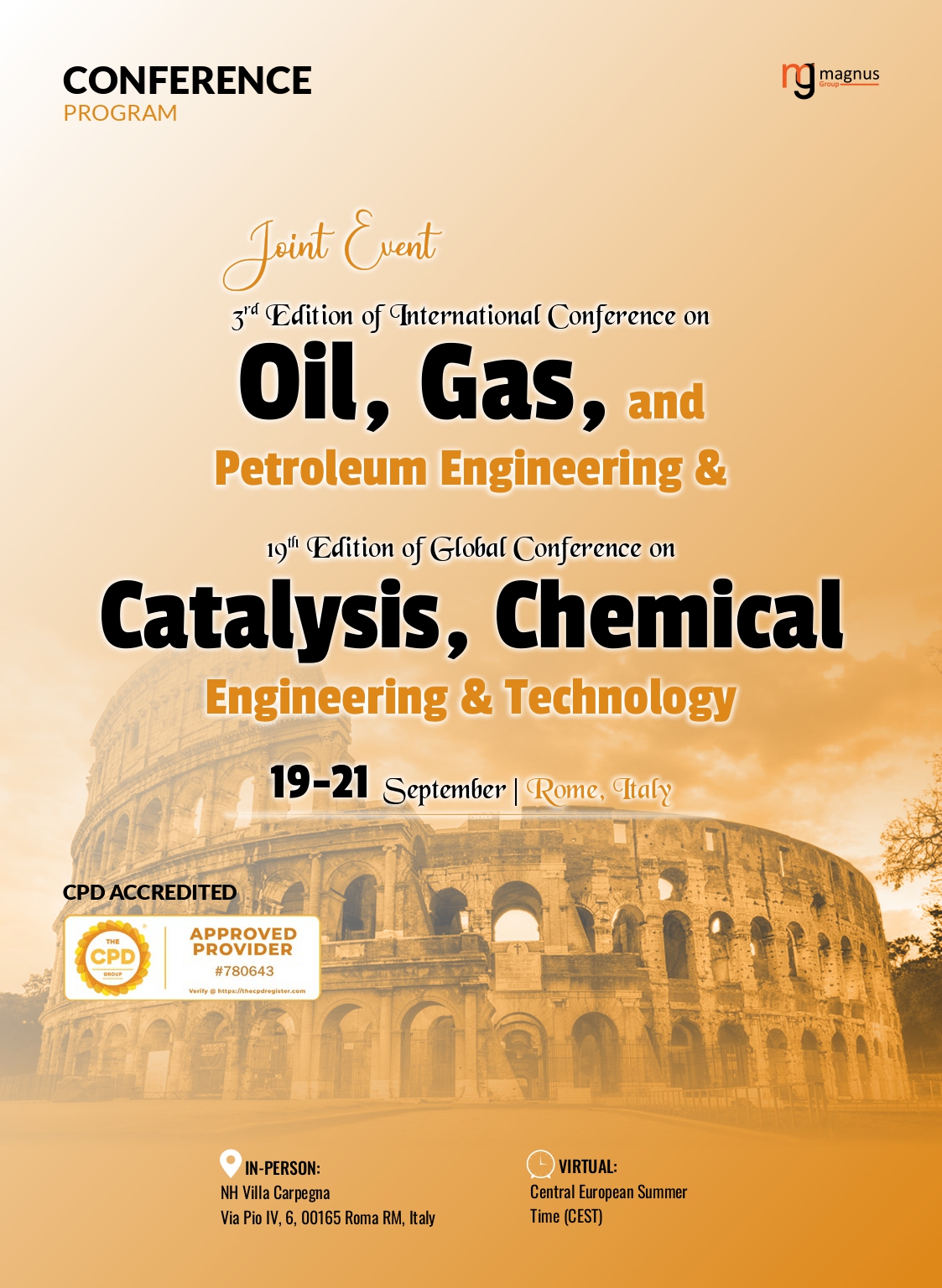 19th Edition of Global Conference on Catalysis, Chemical Engineering & Technology | Rome, Italy Program